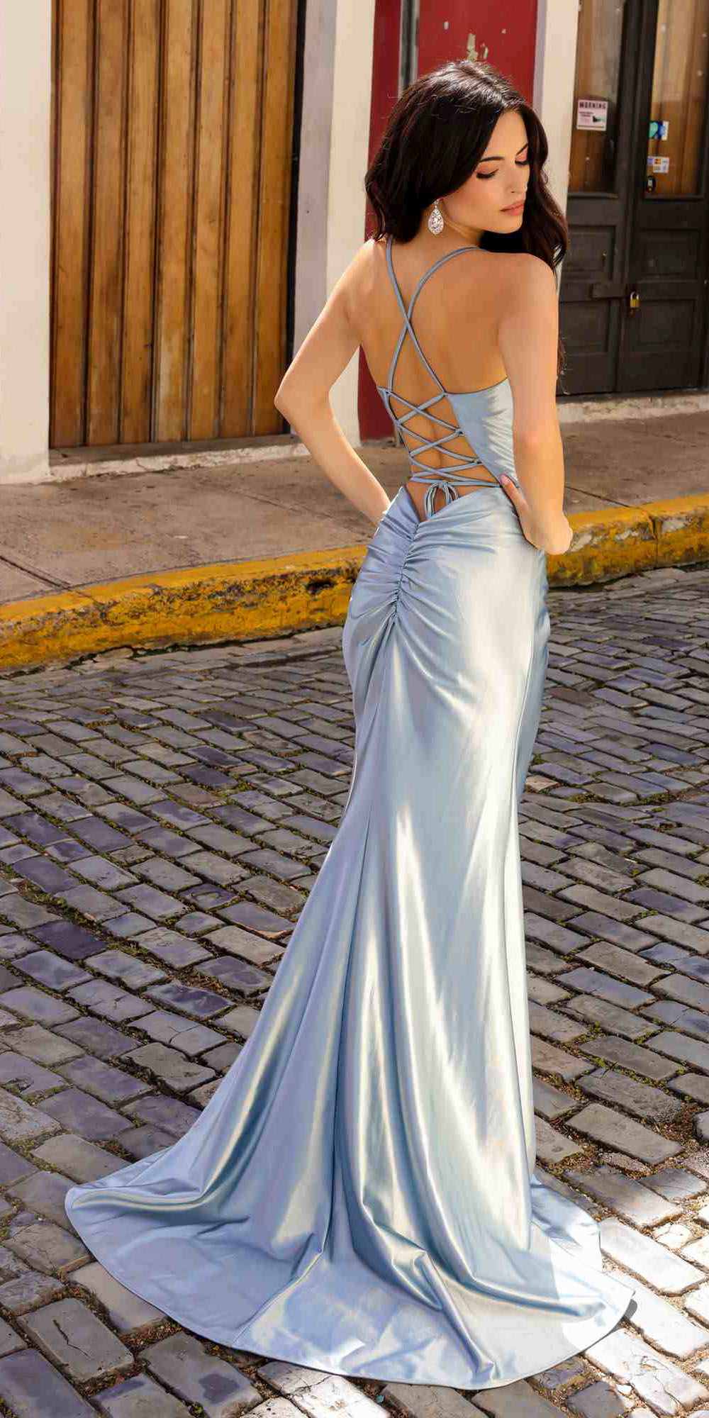 Nox Anabel E1044 Bustier Spaghetti Strap Corset A-Long Dress
