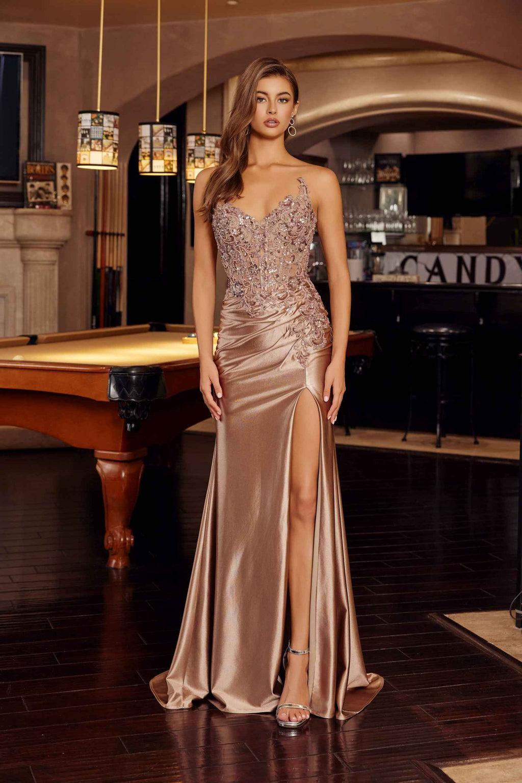Nox Anabel E1889 Strapless Sweetheart Applique Prom Gown