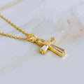 Crystal Cross Necklace – Elegant 18k Gold Plated Pendant | Timeless Style