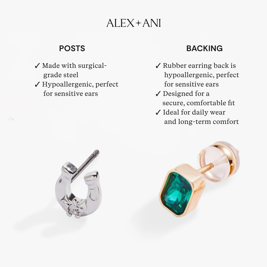Crystal Clover Mini Stud Earrings