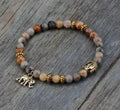 Elephant & Buddha Bracelet – Natural Stone Meditation | 6mm Beads