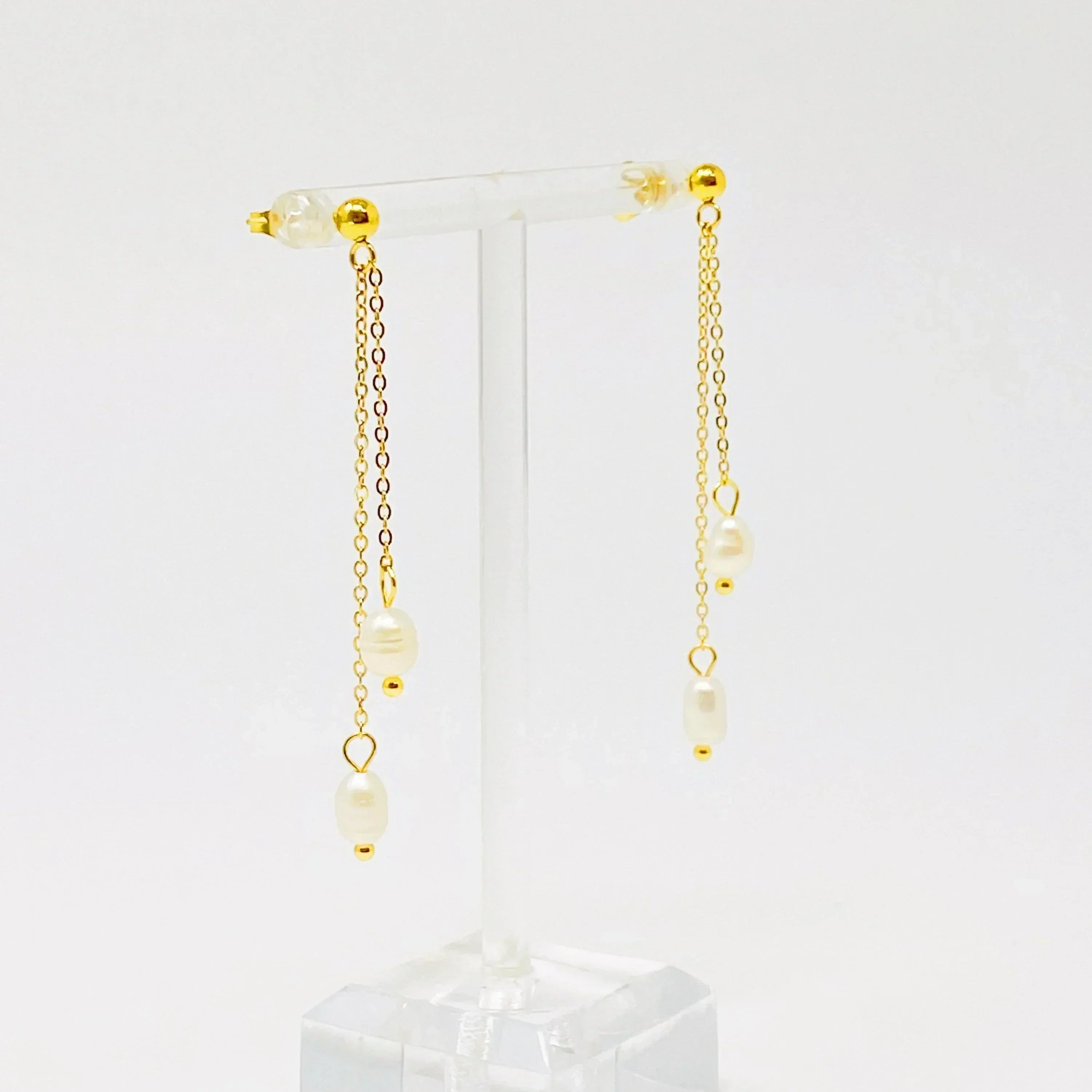 Freshwater Pearls On Dangle Earrings