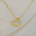 Heart And Chain Necklace - Dainty Gold Heart Pendant | Femstylo