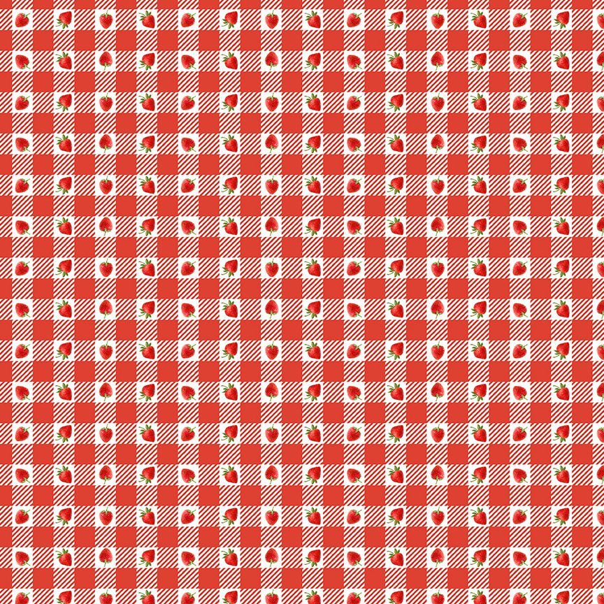 Strawberry Gingham Collared Dress