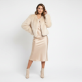 Pre-Loved Fashion Nova Cropped Faux Fur Jacket – Pale Pink