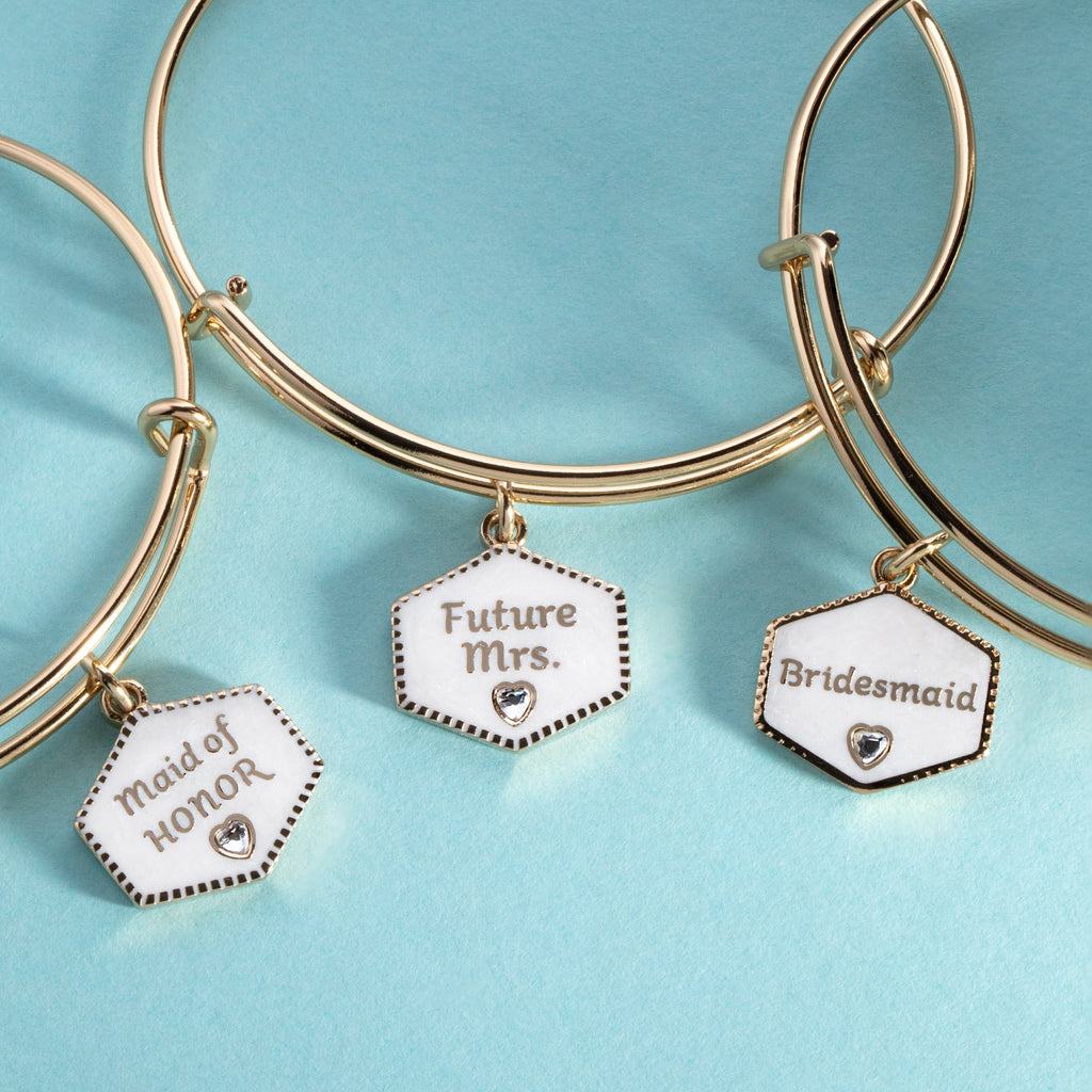 'Future Mrs.' Mother of Pearl Charm Bangle