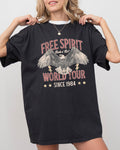 Free Spirit, World Tour, 1980s, Eagle, Patriotic, Rock and Roll, Concert, Music Tshirt Comfort Colors T-Shirt