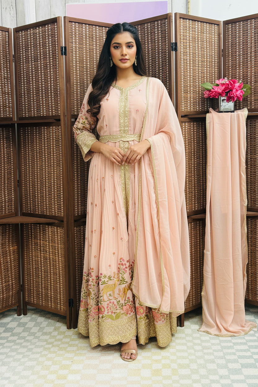 Party wear  long dress with Plazzo phant