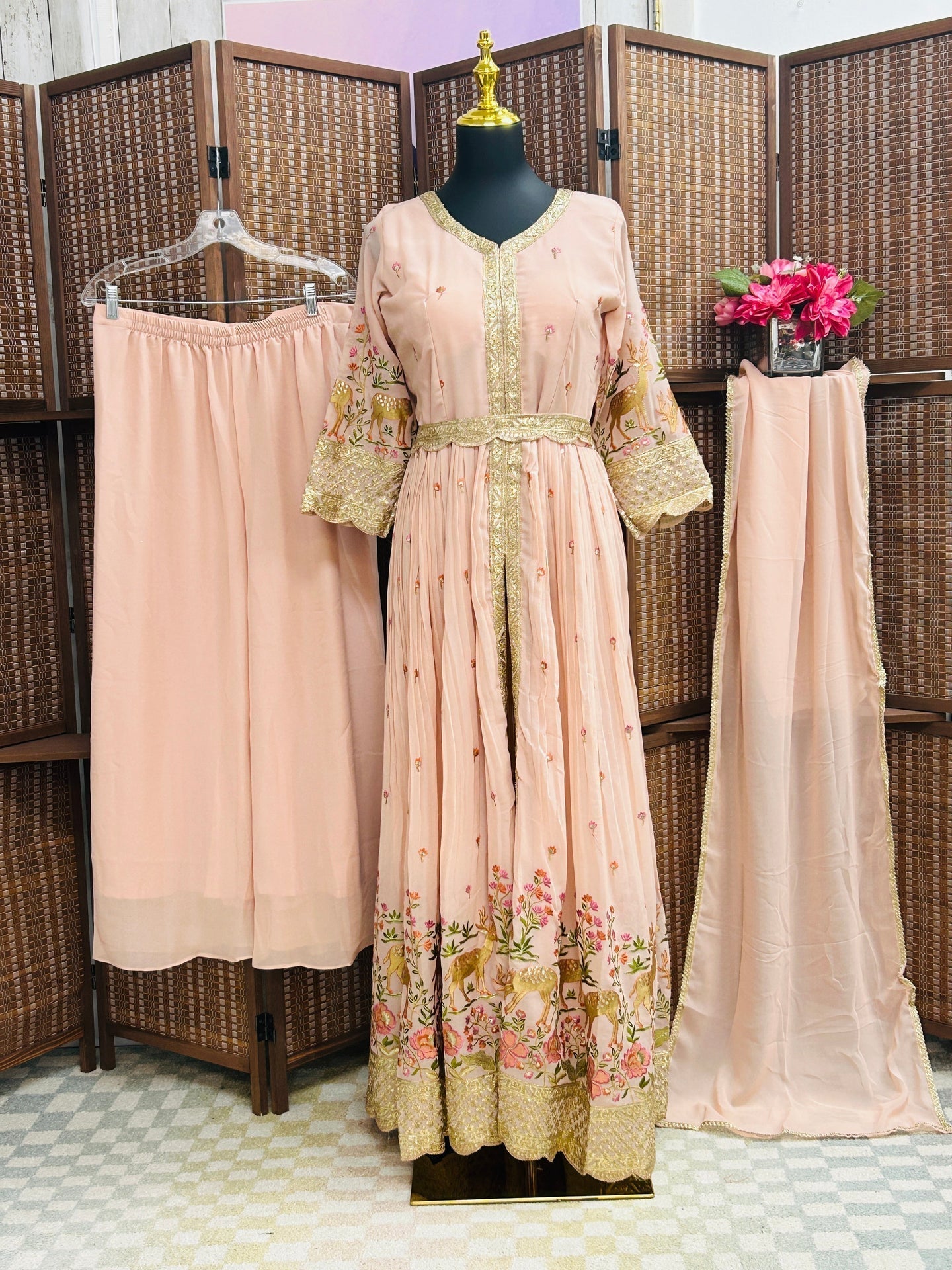 Party wear  long dress with Plazzo phant