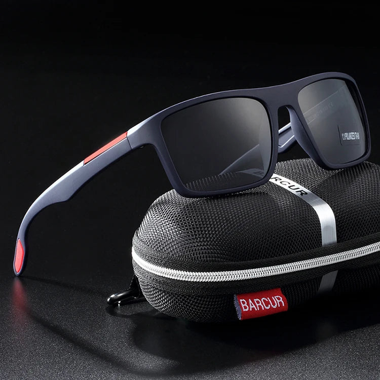 BARCURTR90 Ultralight Polarized Sunglasses for Men Vintage Square Eyewear with UV400 Protection for Summer