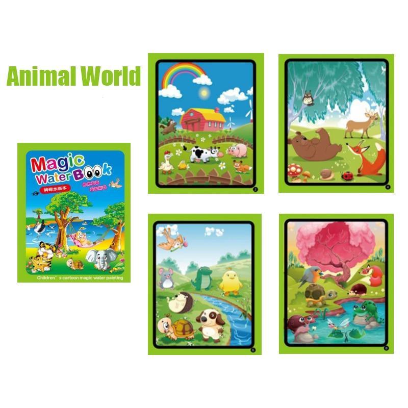 8 Types Montessori Toys Reusable Coloring Book Magic Water Drawing Book Sensory Early Education Toys For Kids