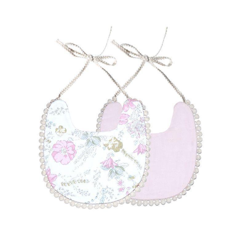 Baby Tassel Saliva Towel Floral Vintage Newborn Double Side Bandana Bibs For Boys And Girls