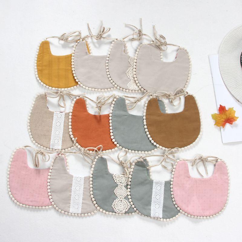 Baby Tassel Saliva Towel Floral Vintage Newborn Double Side Bandana Bibs For Boys And Girls