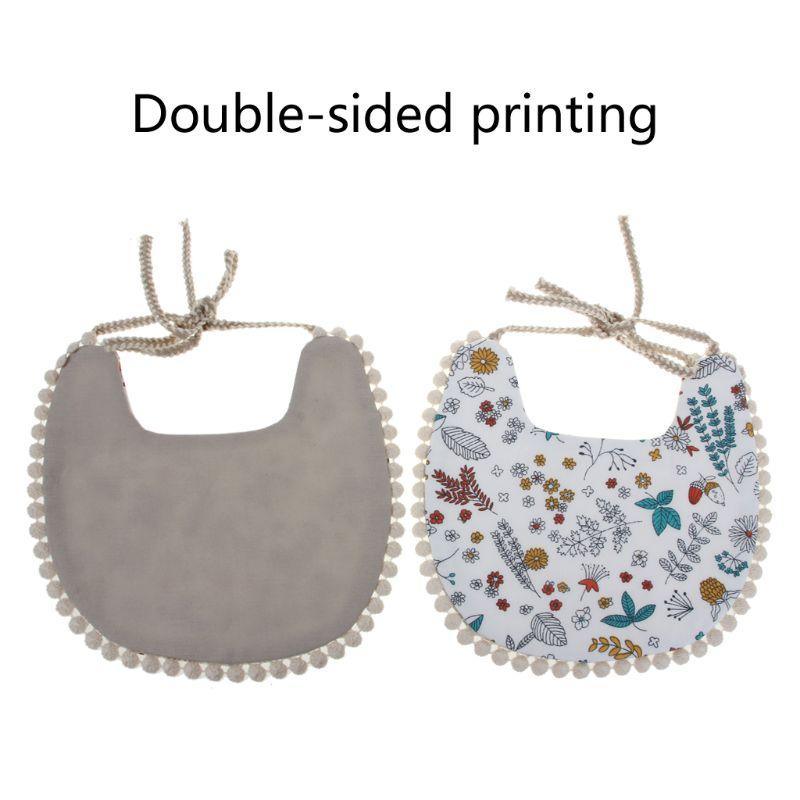 Baby Tassel Saliva Towel Floral Vintage Newborn Double Side Bandana Bibs For Boys And Girls