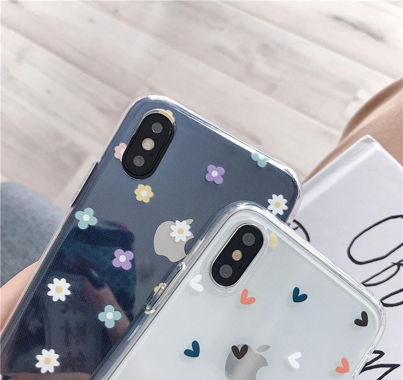Cute Hearts Pattern Slim Thin Soft Shockproof Silicone Protective Case Case For Iphone 11 Case Cover Silicone Soft Cover For Iphone 5 5s Se 2020 6s 7 8 Plus Xs 11 Pro Max X Xr