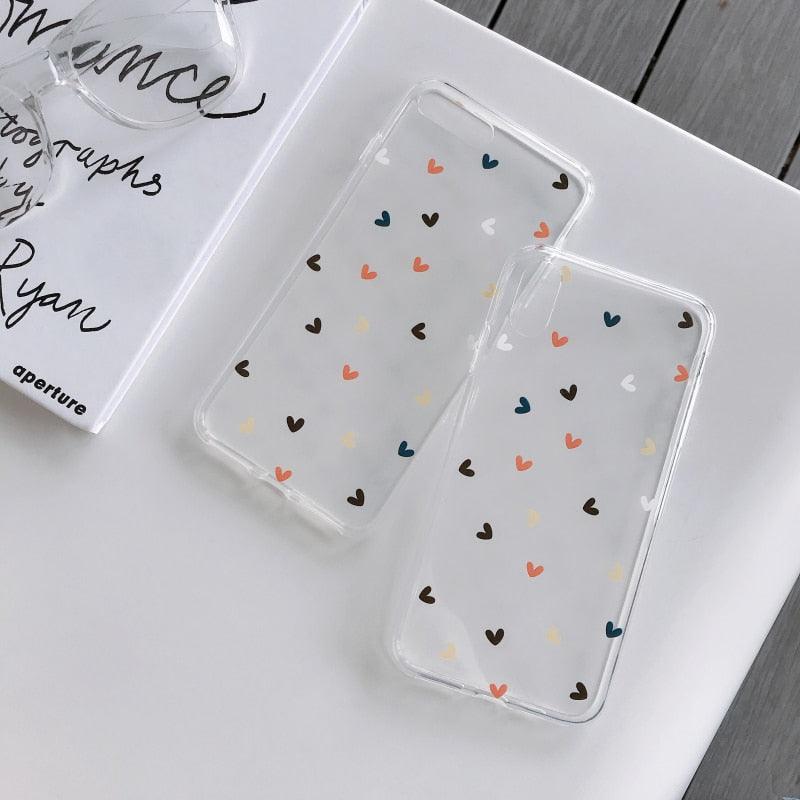 Cute Hearts Pattern Slim Thin Soft Shockproof Silicone Protective Case Case For Iphone 11 Case Cover Silicone Soft Cover For Iphone 5 5s Se 2020 6s 7 8 Plus Xs 11 Pro Max X Xr