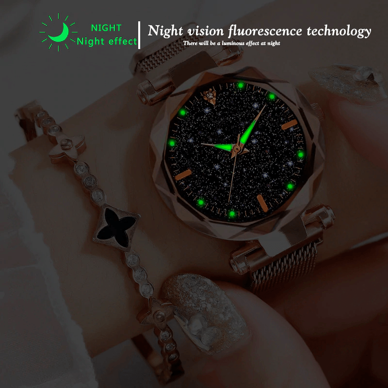 New Luxury Women Watches Ladies Watch Starry Sky Magnetic Waterproof Female Wristwatch For Women and Girls