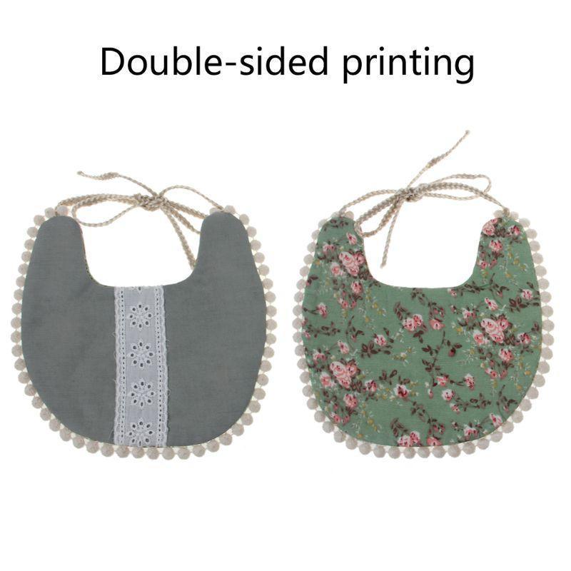 Baby Tassel Saliva Towel Floral Vintage Newborn Double Side Bandana Bibs For Boys And Girls