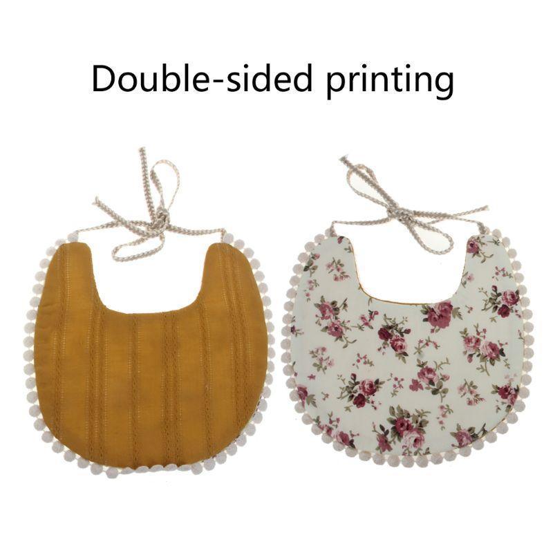 Baby Tassel Saliva Towel Floral Vintage Newborn Double Side Bandana Bibs For Boys And Girls