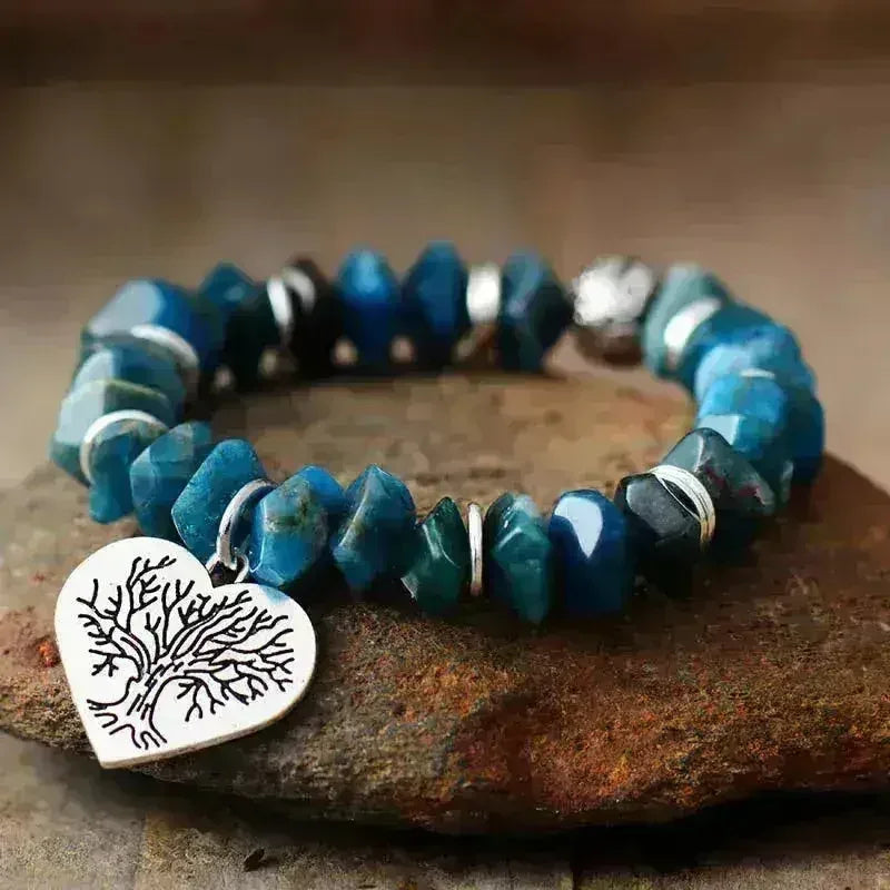 Tree of Life Apatite Bracelet – Natural Stone Vegan Jewelry