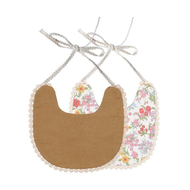 Baby Tassel Saliva Towel Floral Vintage Newborn Double Side Bandana Bibs For Boys And Girls