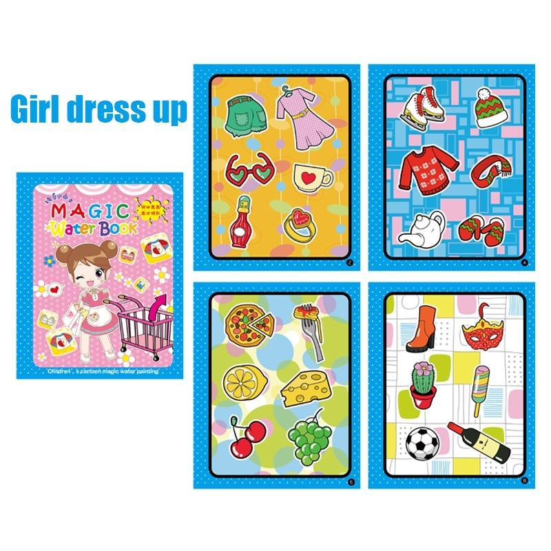 8 Types Montessori Toys Reusable Coloring Book Magic Water Drawing Book Sensory Early Education Toys For Kids