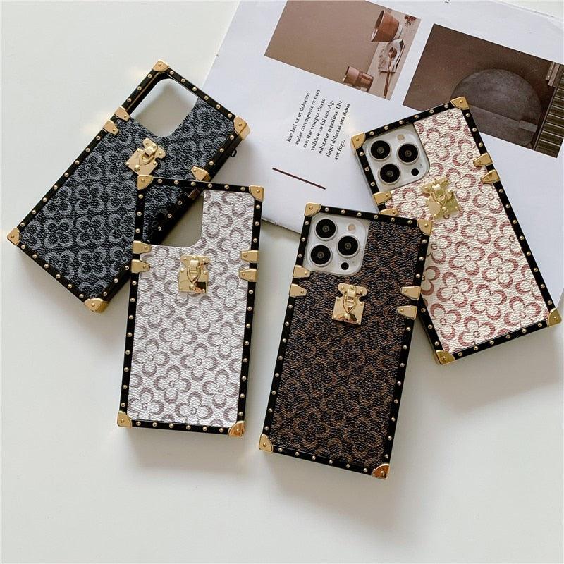 Genuine Leather Case for iPhone 13 Pro Classic Pattern Real Leather Full Coverage High-end Luxury Glossy Leather Couple Soft Case For iPhone 14 11 12 13 Pro Max 7 8 Plus 2 iPhone Cover