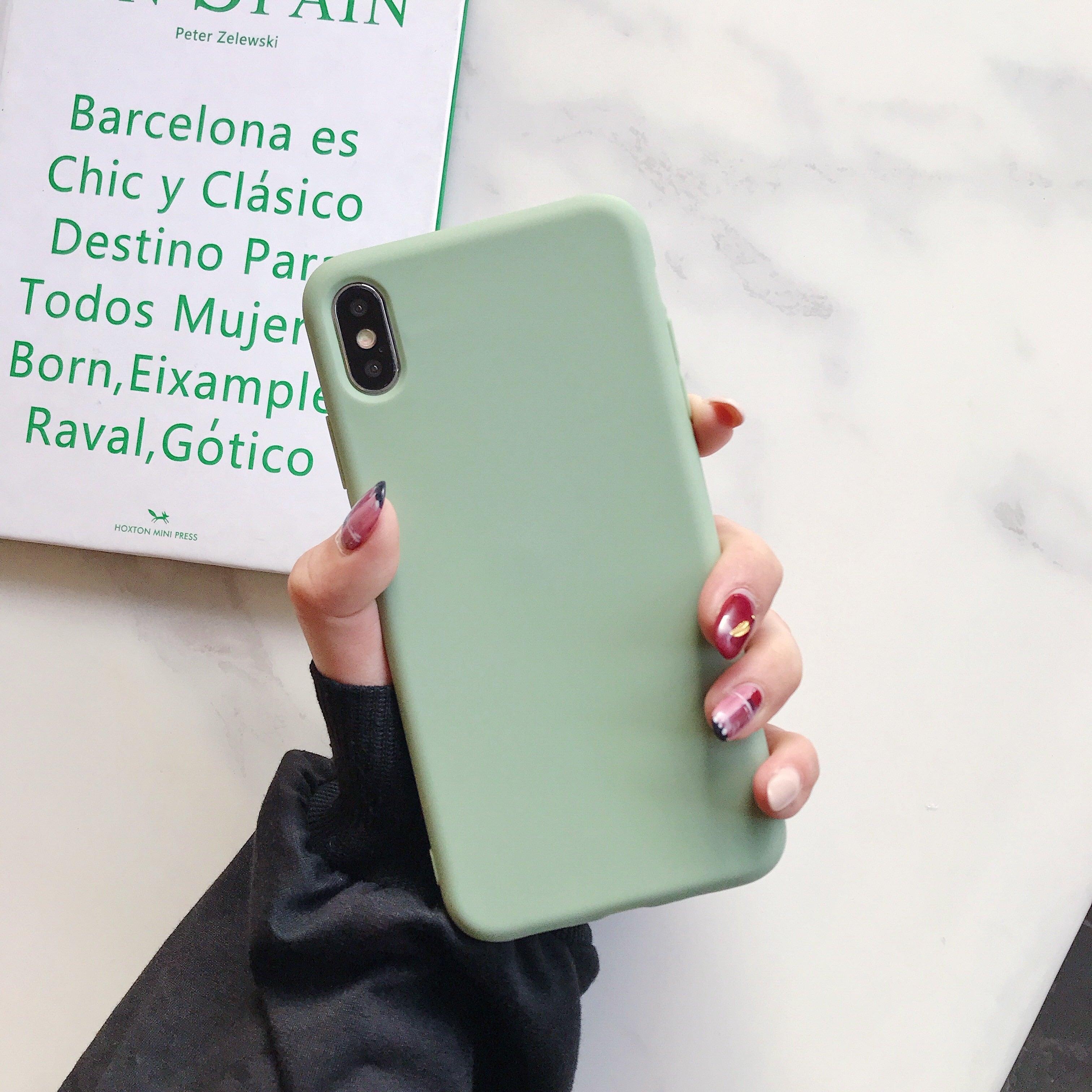 Ultra Thin Slim Fit Soft Grip Anti-Scratch Protective Cover Thicker Candy Phone Case for iPhone Soft Silicon Back Phone Cover for iPhone 12 13 Pro Max iphone Case