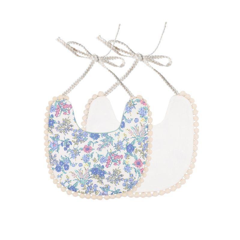 Baby Tassel Saliva Towel Floral Vintage Newborn Double Side Bandana Bibs For Boys And Girls