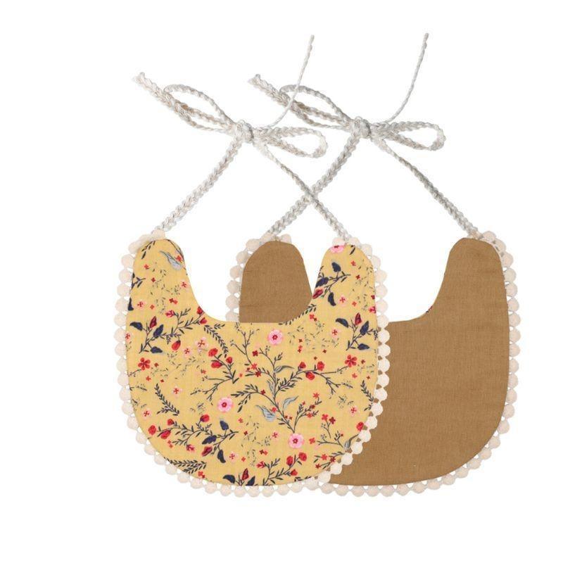 Baby Tassel Saliva Towel Floral Vintage Newborn Double Side Bandana Bibs For Boys And Girls