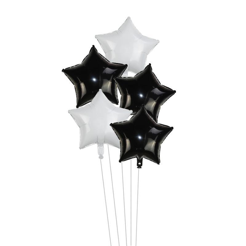 5Pcs 18inch Gold Silver Foil Star Balloon Wedding Balloons for Decoration For Birthdays Baby Children's Kids Birthday Party Wendings Luxury Pentagram Balloons