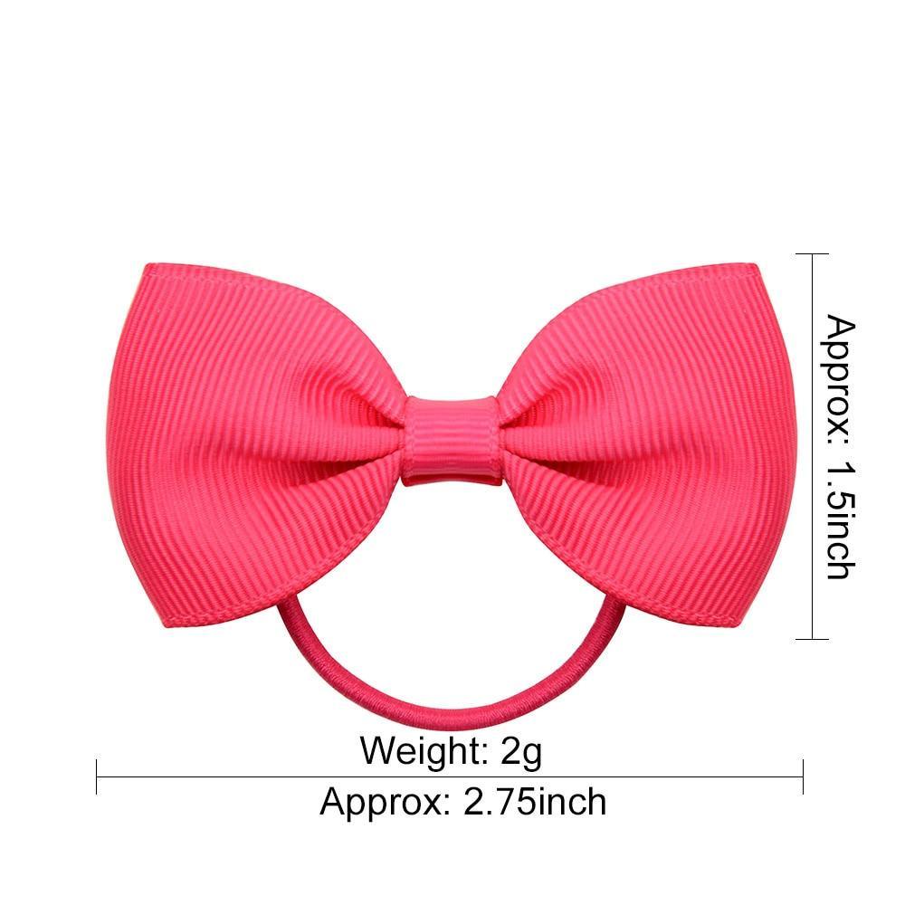 Luxury Handamde Small Baby Elastic Rubber band Head rope Mini Solid Ribbon Bow Tie For Girls Hair Accessories