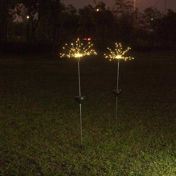 90/150 LED Multicolor Solar Waterproof Decorative Lights Firework Lamp For Yard Pathway Garden Christmas Decoration For Parties