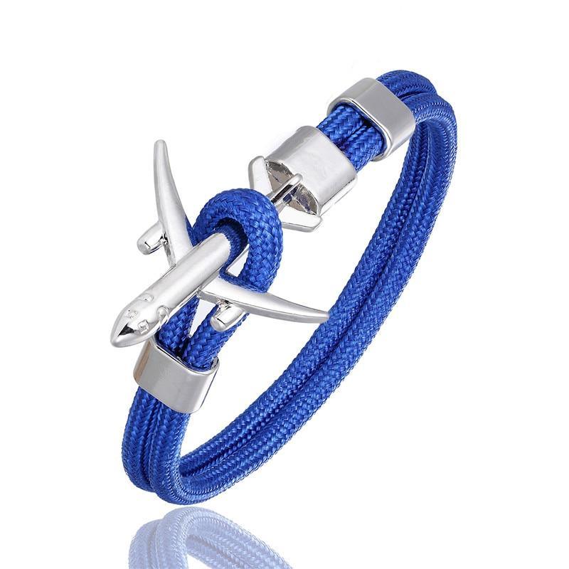 Luxury Plane Bracelets For Men and Women Charm Survival Rope Chain Paracord Bracelet Metal Airplane Hooks Summer Style