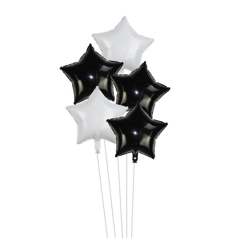 5Pcs 18inch Gold Silver Foil Star Balloon Wedding Balloons for Decoration For Birthdays Baby Children's Kids Birthday Party Wendings Luxury Pentagram Balloons
