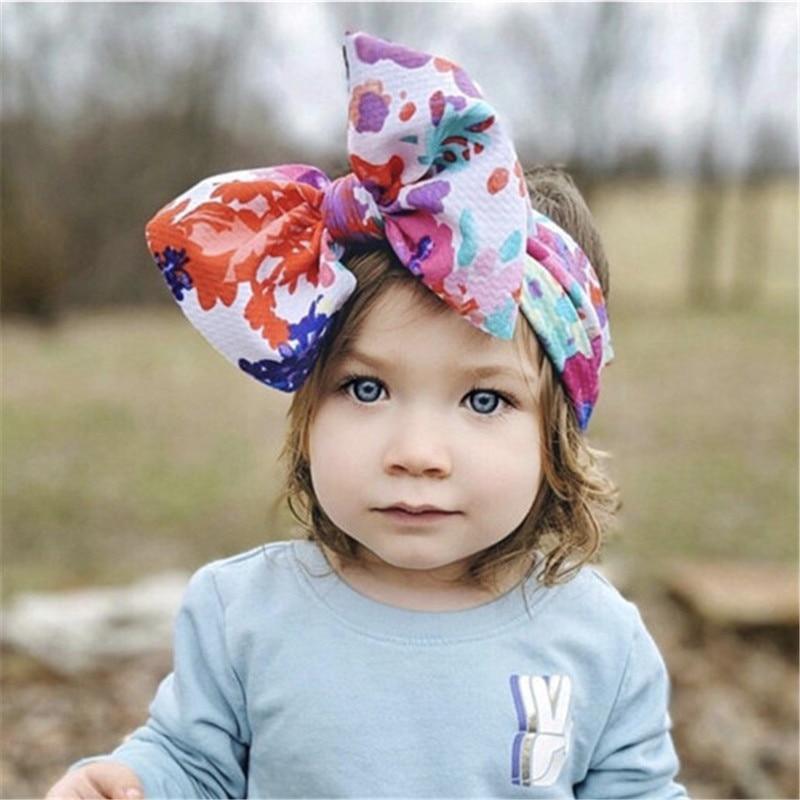 Luxury Modern Colorful Newborn Toddler Baby Girl Boy Headwear Solid Bowknot Soft Turban Knot Hairband For Girls Kids