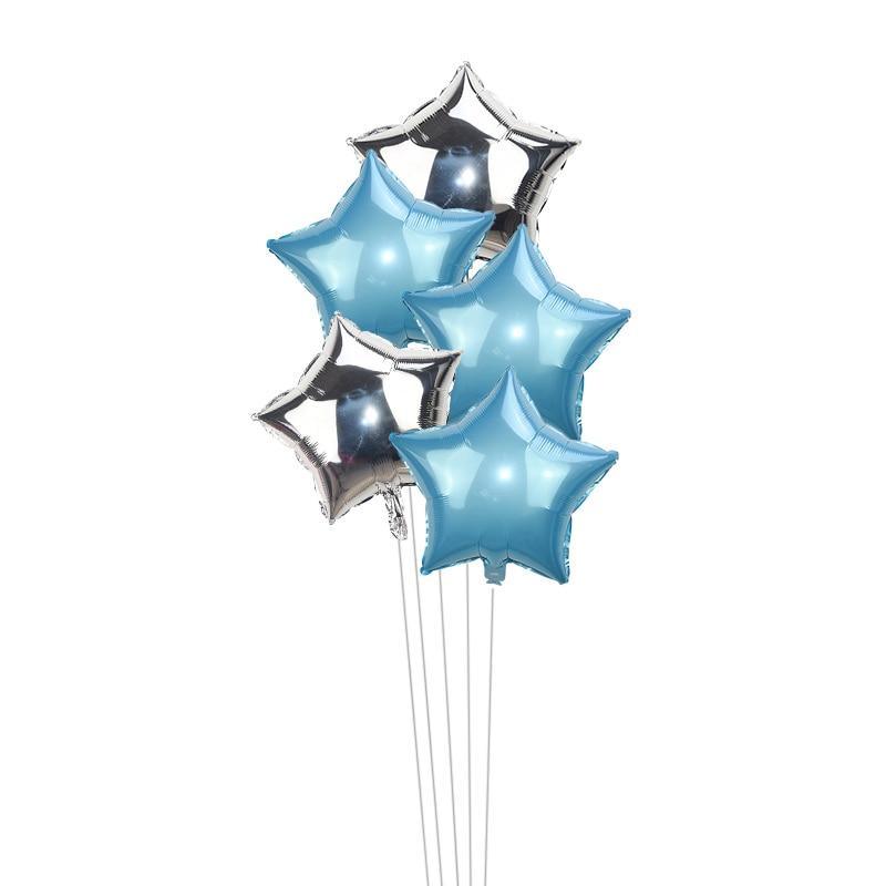 5Pcs 18inch Gold Silver Foil Star Balloon Wedding Balloons for Decoration For Birthdays Baby Children's Kids Birthday Party Wendings Luxury Pentagram Balloons