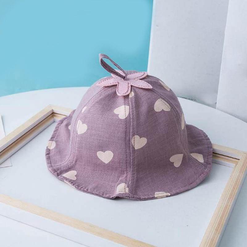 Baby Sun Hat Heart Print Baby Boy/Girl Hat Outdoor Kids Bucket Hat Children Hat Baby Beach Caps Beanie For Girls