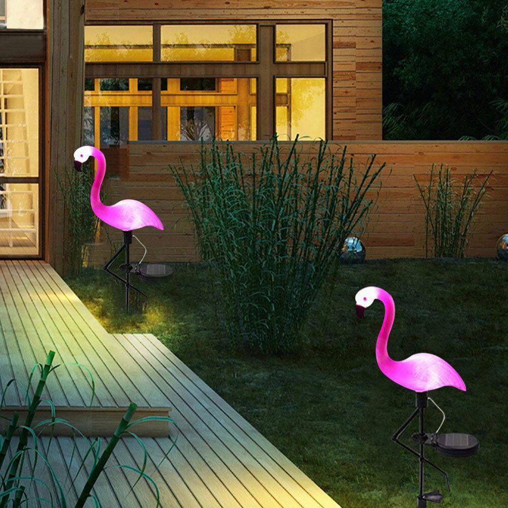 3PCS SET Flamingo LED Solar Modern Lamp For Garden And Yard With Base Station 3 Piece Set Decorative Lighting For Pathway Driveway Landscape