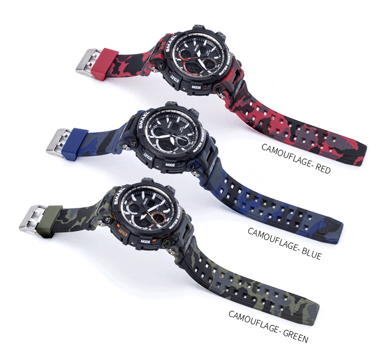Orange Modern Sport  Waterproof 50M Men Watches With LED Digital Display In Military Armi Relogio Masculino Style