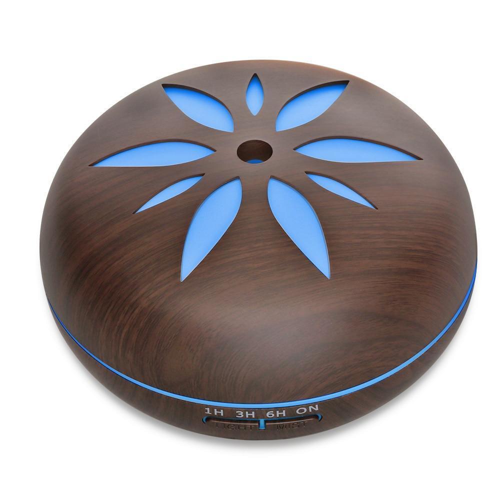 500ML Aromatherapy Essential Oil Diffuser Colorful LED Lights Wood Grain Aroma Diffuser Ultrasonic Cool Mist Air Humidifier For Bedroom Living room Decor