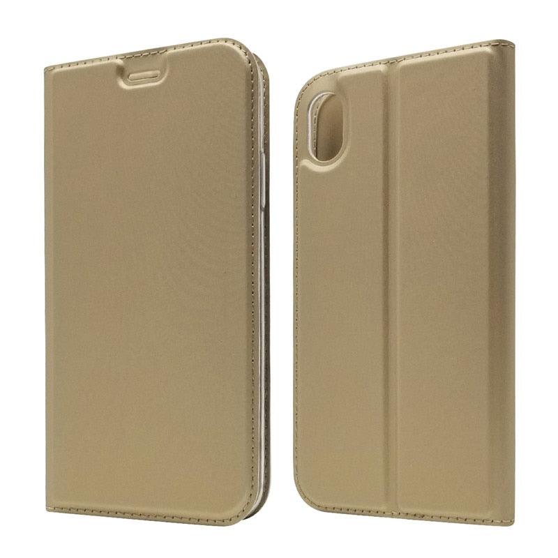 Lightweight Simple iPhone XS Case on for iPhone XS Max X XR 6S 5S 7 8 Plus 11 pro max Cover Luxury Wallet Magnet Flip Leather Cases Magnetic Closure PU Leather Phone Case Full Protective Cover for iPhone