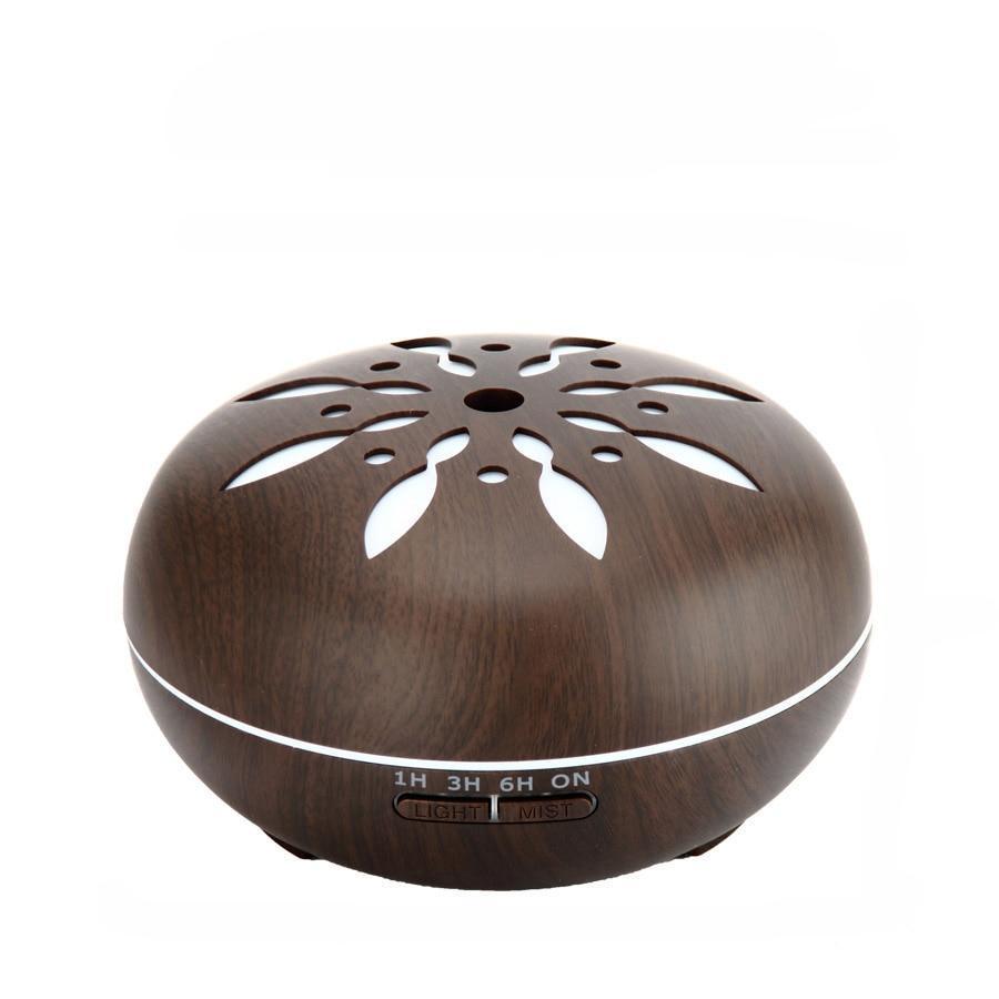 500ML Aromatherapy Essential Oil Diffuser Colorful LED Lights Wood Grain Aroma Diffuser Ultrasonic Cool Mist Air Humidifier For Bedroom Living room Decor