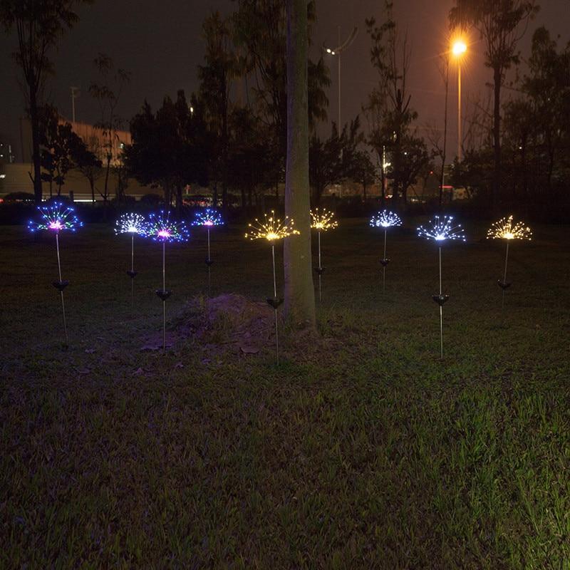 90/150 LED Multicolor Solar Waterproof Decorative Lights Firework Lamp For Yard Pathway Garden Christmas Decoration For Parties