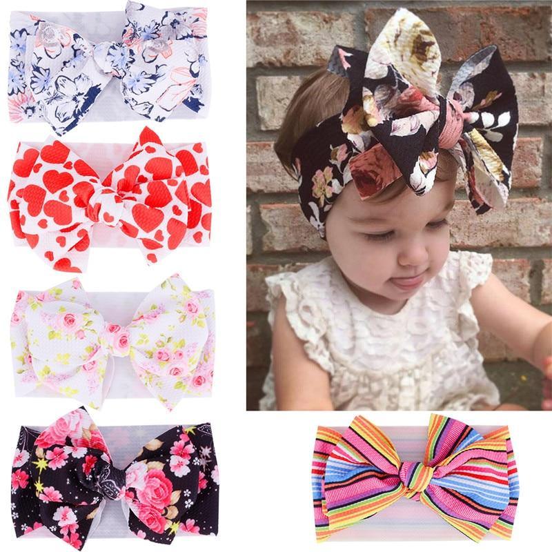 Luxury Modern Colorful Newborn Toddler Baby Girl Boy Headwear Solid Bowknot Soft Turban Knot Hairband For Girls Kids
