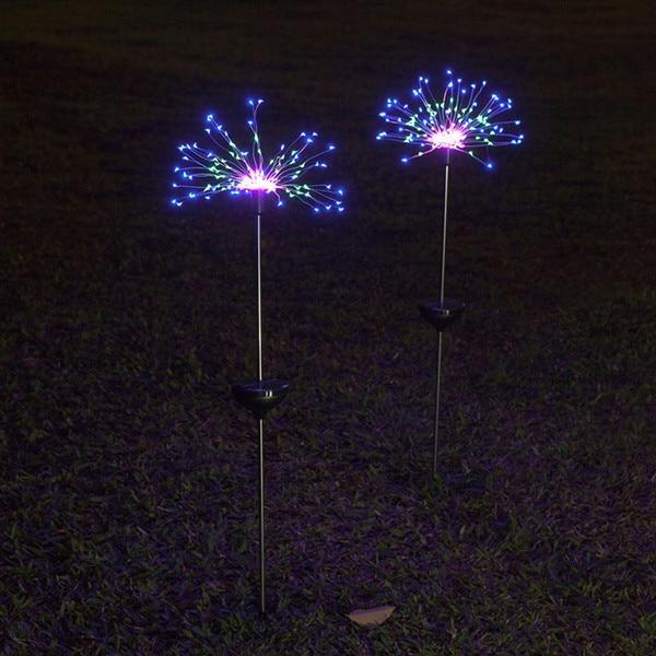 90/150 LED Multicolor Solar Waterproof Decorative Lights Firework Lamp For Yard Pathway Garden Christmas Decoration For Parties