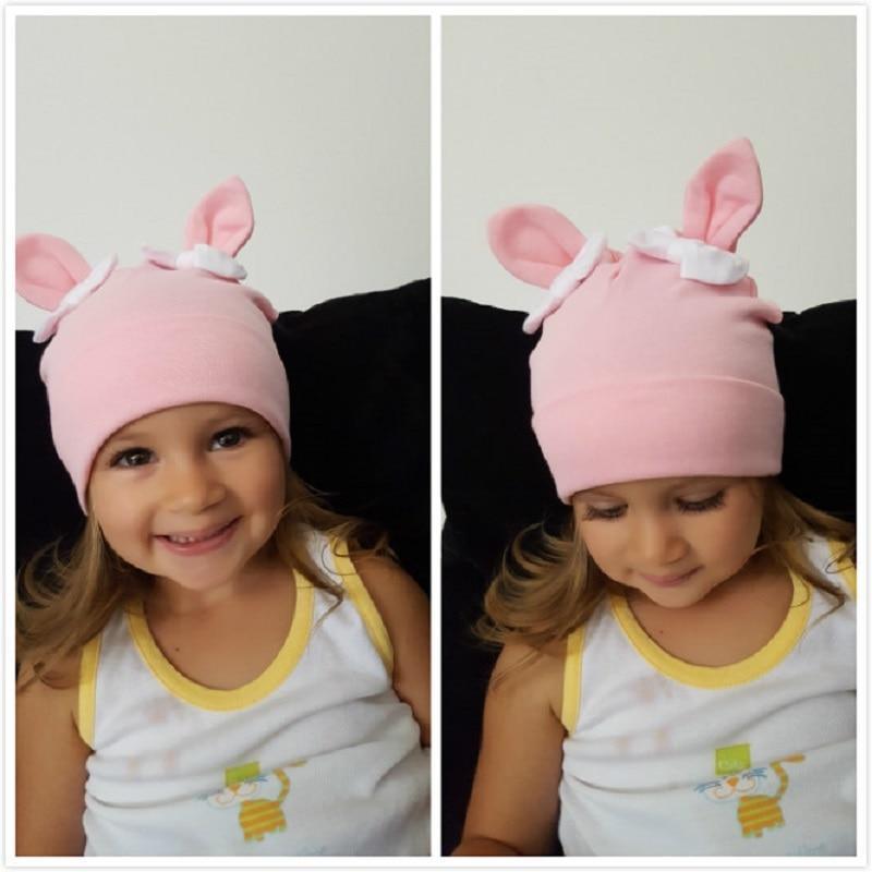 Baby Girl Hat Rabbit Ear Hat For Girls Cotton Bow Knot Children's Cap Toddler Kids Hats Cartoon Hats