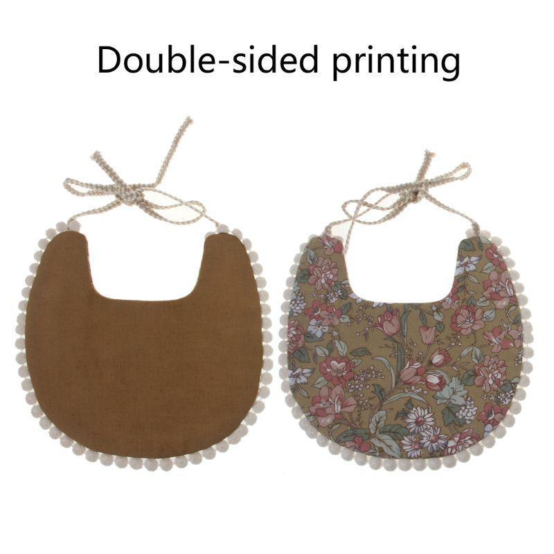 Baby Tassel Saliva Towel Floral Vintage Newborn Double Side Bandana Bibs For Boys And Girls