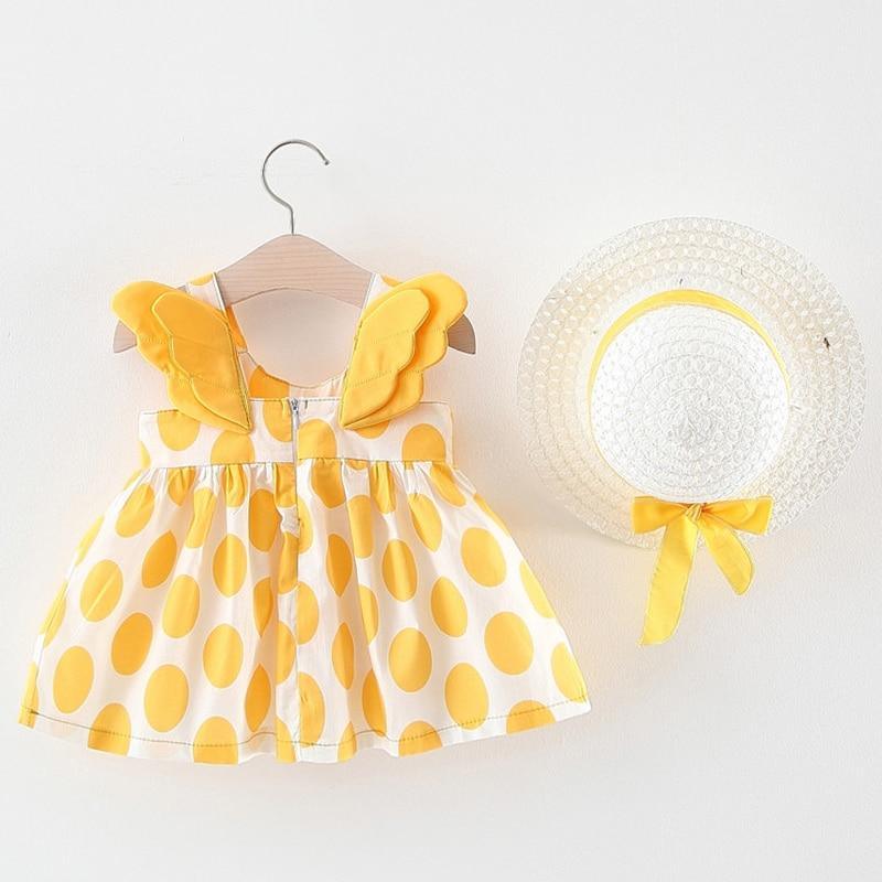 Baby Girls Dress with Sleeveless Print Floral for Birthday Party Princess Dress With Hat In Elefant Modern Style