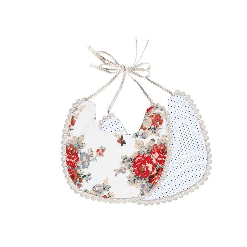 Baby Tassel Saliva Towel Floral Vintage Newborn Double Side Bandana Bibs For Boys And Girls